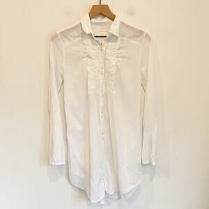Johnny Was Embroidered Skull Button Up Skirt White Size S